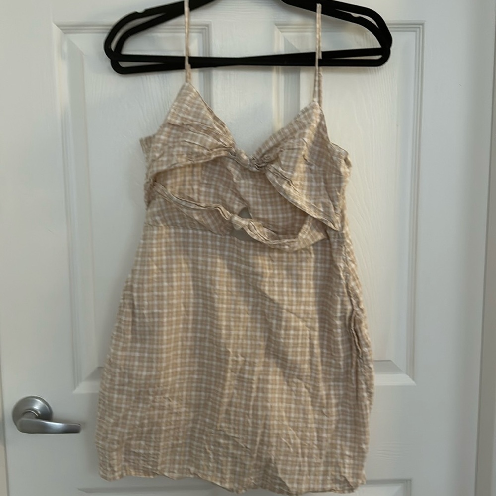 Abercrombie Gingham Sundress, Tan, SP